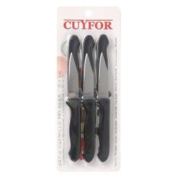 Cuyfor|Conjunto de Facas de Descascar Cuyfor Preto Prateado Aço inoxidável 7,5 cm 6 Peças (24 Unidades)