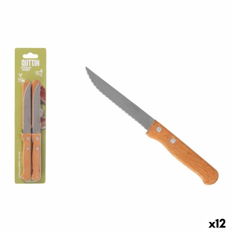 Inde|Conjunto de Facas para Carne Inde Natura Castanho Prateado 10,5 cm Multiusos 4 Peças (12 Unidades) Inde|Conjunto de Facas para Carne Inde Natura Castanho Prateado 10,5 cm Multiusos 4 Peças (12 Unidades)
