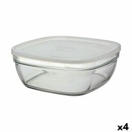 Pyrex|Lancheira Retangular com Tampa Pyrex Cook & store Transparente Silicone Vidro (4,5 L) (4 Unidades)