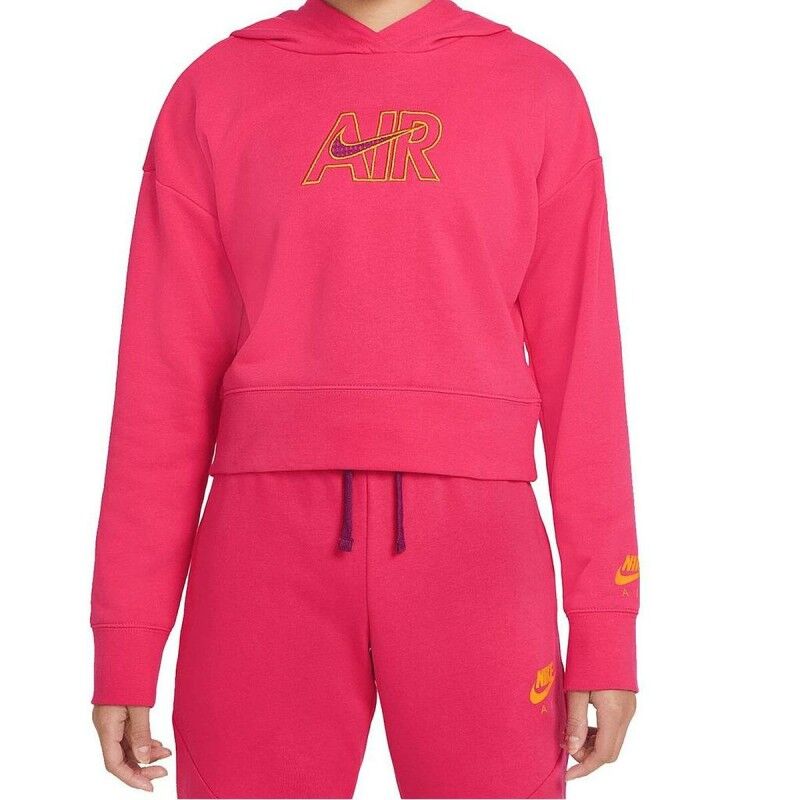 Nike|Camisola com Capuz Menina  CROP HOODIE  Nike DM8372 666  Cor de Rosa