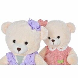 DKD Home Decor|Urso de Peluche DKD Home Decor Vestido 42 x 20 x 50 cm Bege Cor de Rosa Lilás Infantil Urso (2 Unidades)