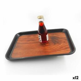 Kinvara|Prato Fundo para Servir Tapas Kinvara 1277SJ5103 Castanho Cinzento 22,5 x 4,5 x 12,5 cm (12 Unidades)