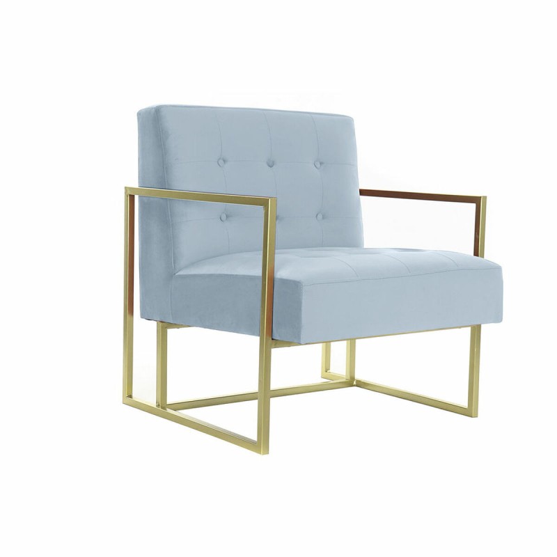 Poltrona DKD Home Decor Dourado Azul celeste Metal Plástico Veludo 67 x 70 x 76 cm