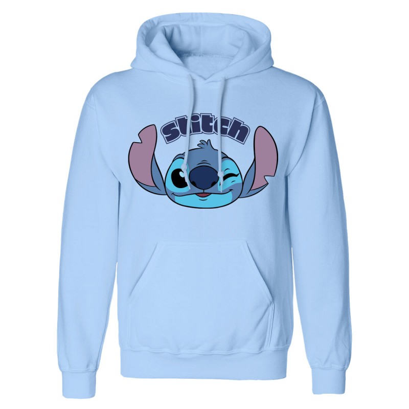 Polar com Capuz Unissexo Stitch Cute Face Azul