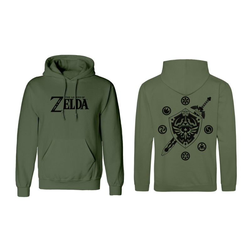 Polar com Capuz Unissexo The Legend of Zelda Logo and Shield Verde