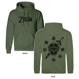 Polar com Capuz Unissexo The Legend of Zelda Logo and Shield Verde