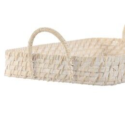 Home ESPRIT|Jogo de Bandejas Home ESPRIT Branco Natural Bambu Rotim 45 x 35 x 13 cm