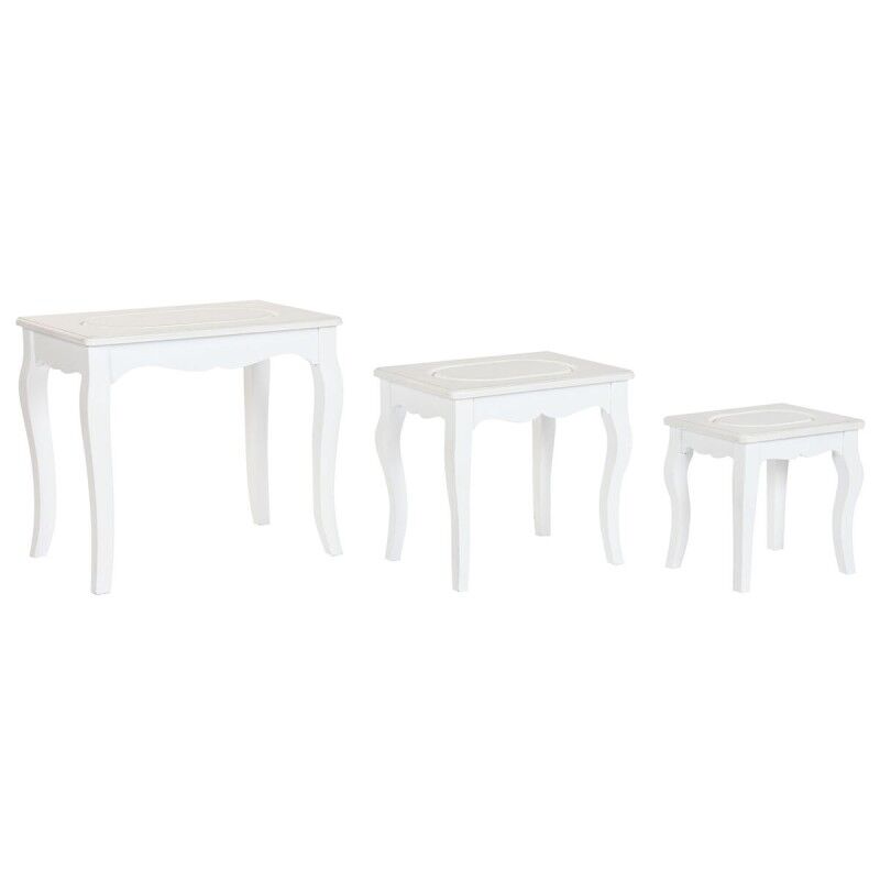 Home ESPRIT|Mesa de apoio Home ESPRIT Branco Cinzento claro 53 x 35 x 47 cm