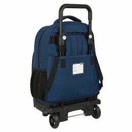 BlackFit8|Mochila Escolar com Rodas BlackFit8 Urban Preto Azul Marinho (33 x 45 x 22 cm)