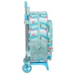 Spongebob|Mochila Escolar com Rodas Spongebob Stay positive Azul Branco (33 x 42 x 14 cm)