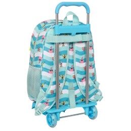 Spongebob|Mochila Escolar com Rodas Spongebob Stay positive Azul Branco (33 x 42 x 14 cm)