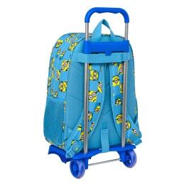 Minions|Mochila Escolar com Rodas Minions Minionstatic Azul (33 x 42 x 14 cm)