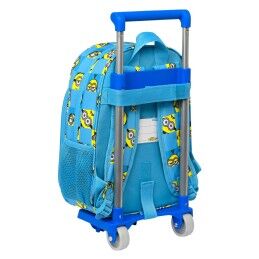 Minions|Mochila Escolar com Rodas Minions Minionstatic Azul (26 x 34 x 11 cm)