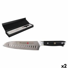 Quttin|Cutelo de Cozinha Quttin Sybarite Preto Prateado 17,5 cm (6 Unidades)