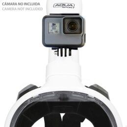 AquaSport|Máscara de Snorkel com Suporte para a Câmara Desportiva AquaSport Azul Branco (4 Unidades)