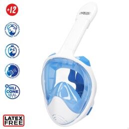 AquaSport|Máscara de Snorkel com Suporte para a Câmara Desportiva AquaSport Azul Branco (4 Unidades)