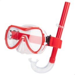 AquaSport|Óculos de Mergulho com Tubo AquaSport Preto Vermelho (6 Unidades)