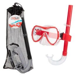 AquaSport|Óculos de Mergulho com Tubo AquaSport Preto Vermelho (6 Unidades)