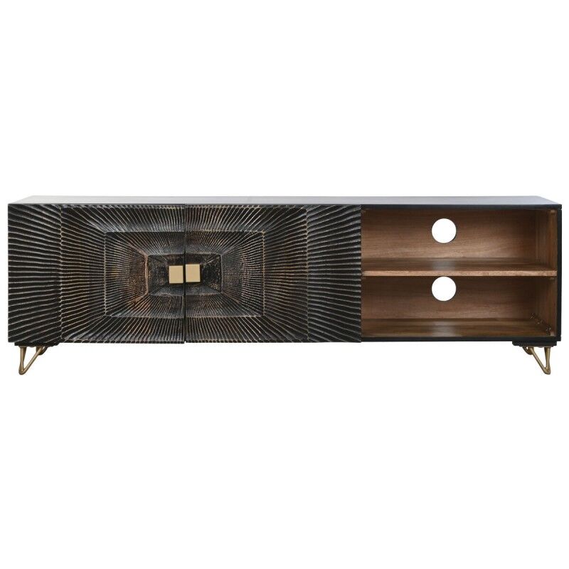 Home ESPRIT|Móvel de TV Home ESPRIT Preto 160 x 40 x 50 cm