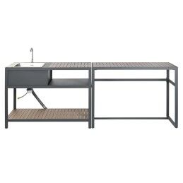 Home ESPRIT|Móvel de cozinha Home ESPRIT Cinzento Natural 127 x 100 x 90 cm 127 x 100 x 95 cm