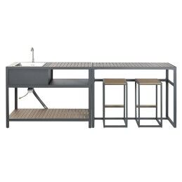 Home ESPRIT|Móvel de cozinha Home ESPRIT Cinzento Natural 127 x 100 x 90 cm 127 x 100 x 95 cm