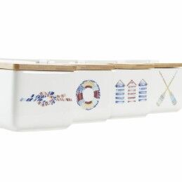 DKD Home Decor|Saleiro com Tampa DKD Home Decor Marinha Multicolor Bambu Dolomite 12,5 x 12,5 x 11,5 cm