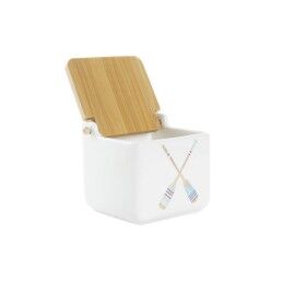 DKD Home Decor|Saleiro com Tampa DKD Home Decor Marinha Multicolor Bambu Dolomite 12,5 x 12,5 x 11,5 cm