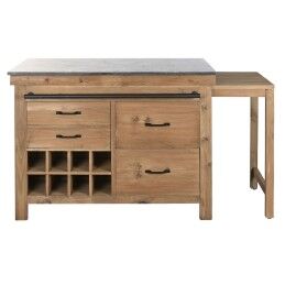 Home ESPRIT|Móvel de cozinha Home ESPRIT Preto Natural 120 x 75 x 90 cm