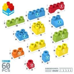 Color Block|Blocos de Construção Color Block 60 Peças