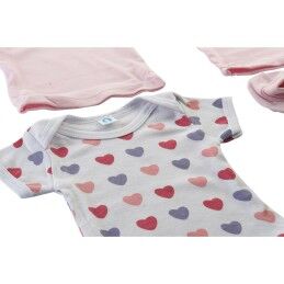 DKD Home Decor|Conjunto de Vestuário DKD Home Decor Branco Cor de Rosa (2 Unidades) Algodão 0-6 Meses