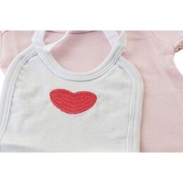 DKD Home Decor|Conjunto de Vestuário DKD Home Decor Branco Cor de Rosa (2 Unidades) Algodão 0-6 Meses