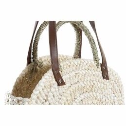 DKD Home Decor|Mala a Tiracolo DKD Home Decor Natural Cinzento Poliéster Menta Fibra (39 x 9 x 48 cm) (2 Unidades)