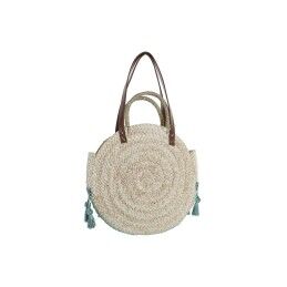 DKD Home Decor|Mala a Tiracolo DKD Home Decor Natural Cinzento Poliéster Menta Fibra (39 x 9 x 48 cm) (2 Unidades)