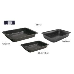 Quttin|Jogo de Bandejas Quttin 28,5 x 19,5 cm 34 x 24 cm 42 x 29 cm 3 Peças (6 Unidades)