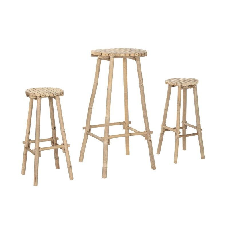 Home ESPRIT|Conjunto de mesa com 2 cadeiras Home ESPRIT Bambu 50 x 50 x 105 cm