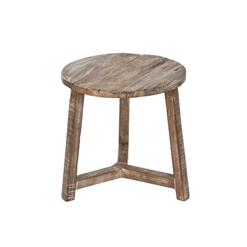 Home ESPRIT|Mesa de apoio Home ESPRIT Branco Castanho 45 x 45 x 45 cm Home ESPRIT|Mesa de apoio Home ESPRIT Branco Castanho 45 x 45 x 45 cm
