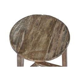 Home ESPRIT|Mesa de apoio Home ESPRIT Branco Castanho 45 x 45 x 45 cm
