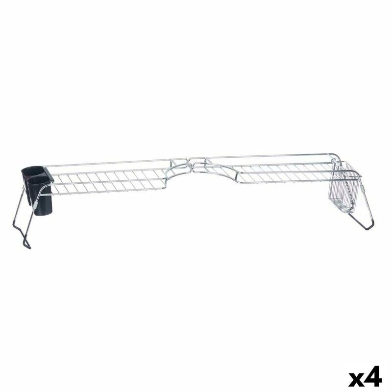 Kinvara|Escorredor de loiça Extensível para Lava-loiça Kinvara W3422A-1 Preto Prateado Metal Polipropileno 44 x 11 x 16 cm (4 Unidades) Kinvara|Escorredor de loiça Extensível para Lava-loiça Kinvara W3422A-1 Preto Prateado Metal Polipropileno 44 x 11 x 16 cm (4 Unidades)