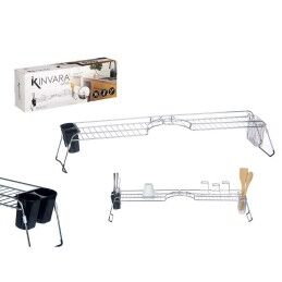 Kinvara|Escorredor de loiça Extensível para Lava-loiça Kinvara W3422A-1 Preto Prateado Metal Polipropileno 44 x 11 x 16 cm (4 Unidades)