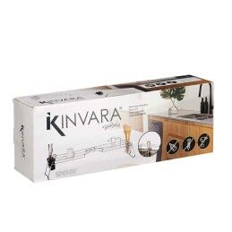 Kinvara|Escorredor de loiça Extensível para Lava-loiça Kinvara W3422A-1 Preto Prateado Metal Polipropileno 44 x 11 x 16 cm (4 Unidades)