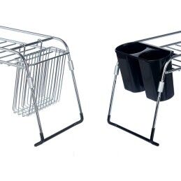 Kinvara|Escorredor de loiça Extensível para Lava-loiça Kinvara W3422A-1 Preto Prateado Metal Polipropileno 44 x 11 x 16 cm (4 Unidades)