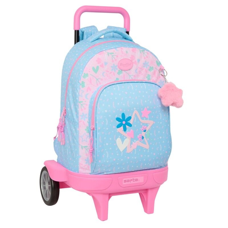 BlackFit8|Mochila Escolar com Rodas BlackFit8 Smile Azul Cor de Rosa 33 x 45 x 22 cm BlackFit8|Mochila Escolar com Rodas BlackFit8 Smile Azul Cor de Rosa 33 x 45 x 22 cm
