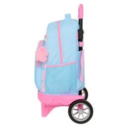 BlackFit8|Mochila Escolar com Rodas BlackFit8 Smile Azul Cor de Rosa 33 x 45 x 22 cm