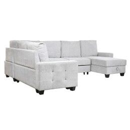DKD Home Decor|Sofá DKD Home Decor Castanho Linho Madeira da borracha Tradicional (122 x 69 x 72 cm)