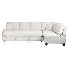 Home ESPRIT|Sofá-cama Home ESPRIT Bege Moderno 285 x 260 x 90 cm