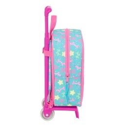 Gabby's Dollhouse|Mochila Escolar com Rodas Gabby's Dollhouse Confetti Cor de Rosa Turquesa 22 x 27 x 10 cm