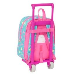 Gabby's Dollhouse|Mochila Escolar com Rodas Gabby's Dollhouse Confetti Cor de Rosa Turquesa 22 x 27 x 10 cm