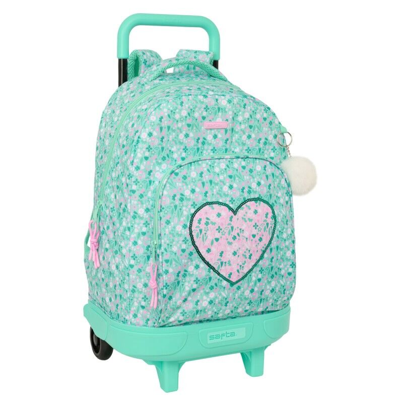 Safta|Mochila Escolar com Rodas Safta Cuore Menta 33 x 45 x 22 cm Safta|Mochila Escolar com Rodas Safta Cuore Menta 33 x 45 x 22 cm