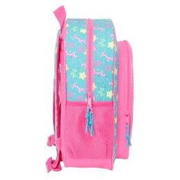 Gabby's Dollhouse|Mochila Escolar Gabby's Dollhouse Confetti Cor de Rosa Turquesa 32 x 38 x 12 cm