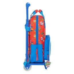 The Paw Patrol|Mochila Escolar com Rodas The Paw Patrol Cool Azul Vermelho 20 x 28 x 8 cm